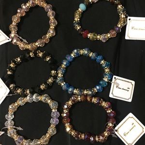 Beaded bracelet with gold plated accents